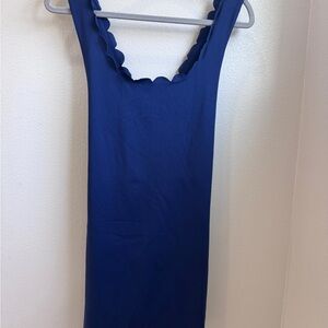 J. Crew Navy Scalloped Tank Top